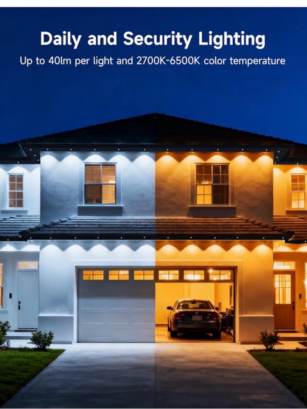 LED Permanent Outdoor Lights - Multi-Color (Blue, Purple, Pink, Yellow, Green) - Picture 3 of 12